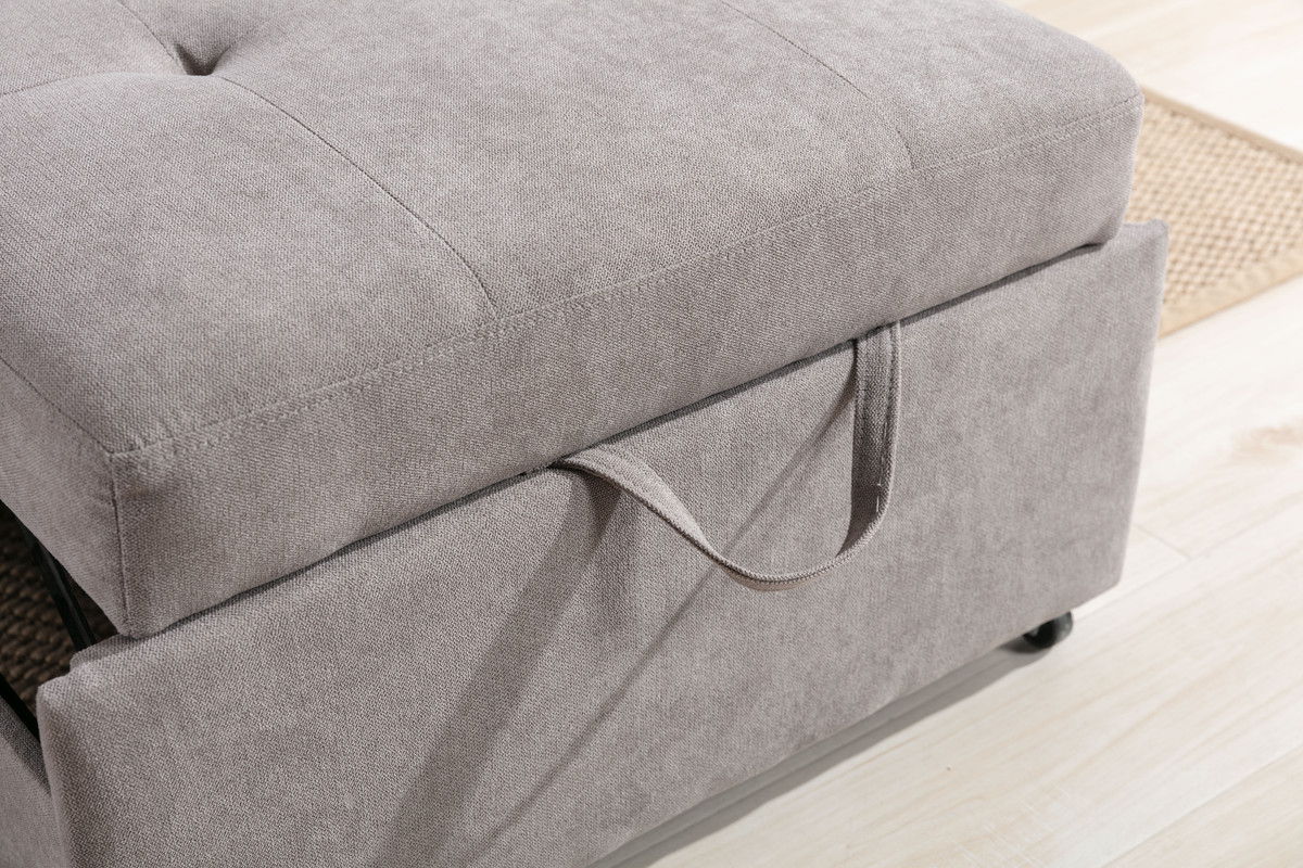 Hannah - Woven Convertible Armchair - Gray