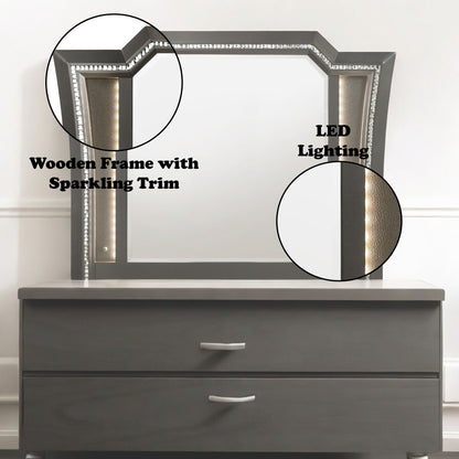 Kaitlyn - Mirror With LED - Silver Gray