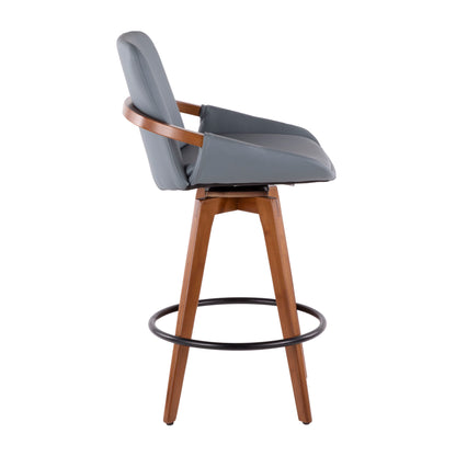 Cosmo - Mid-Century Counter Stool - Gray / Walnut