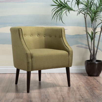 Contemporary Upholstered Club Chair With Button Tufting - Green