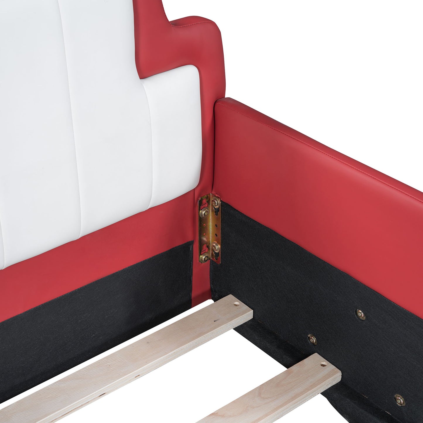Twin Size Race Car Shaped Platform Bed & Wheels - Red