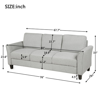 3 Seat Sofa Living Room Sofa - Light Gray