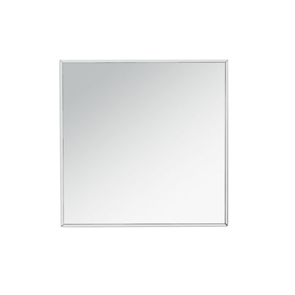 Square Mirrored End Table With Led Lights, Modern Side Table With Crushed Diamond For Living Room - Silver
