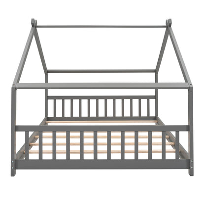Full Size Playhouse Design Bed - Gray