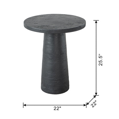 Round Side Table With Pedestal Base - Black
