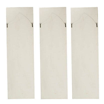 Large Wall Art Panel, Rectangle Wall Sculpture, Wall Decor For Living Room Dining Room Office Bedroom (Set of 3) - White
