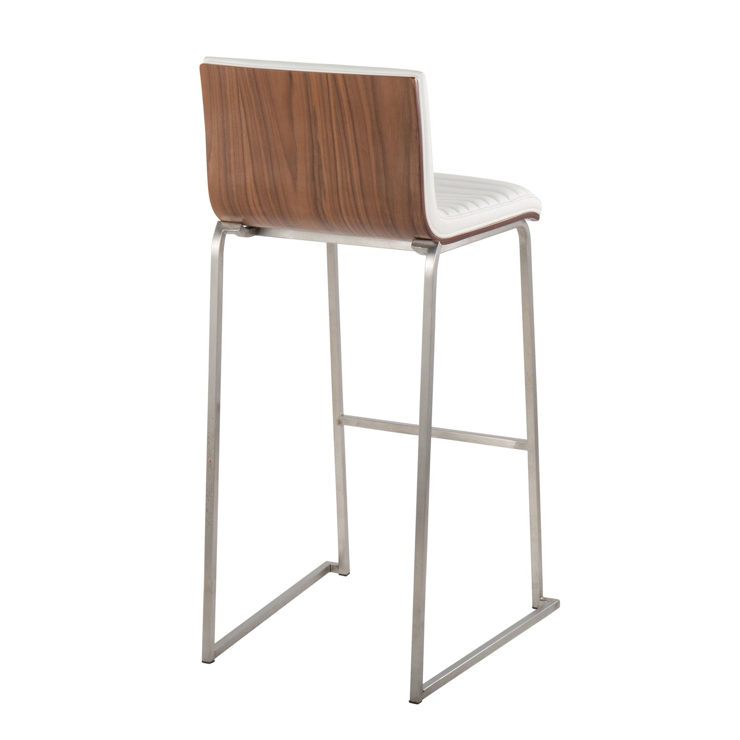Mason Mara - Contemporary Fixed Height Barstool (Set of 2) - Walnut / White