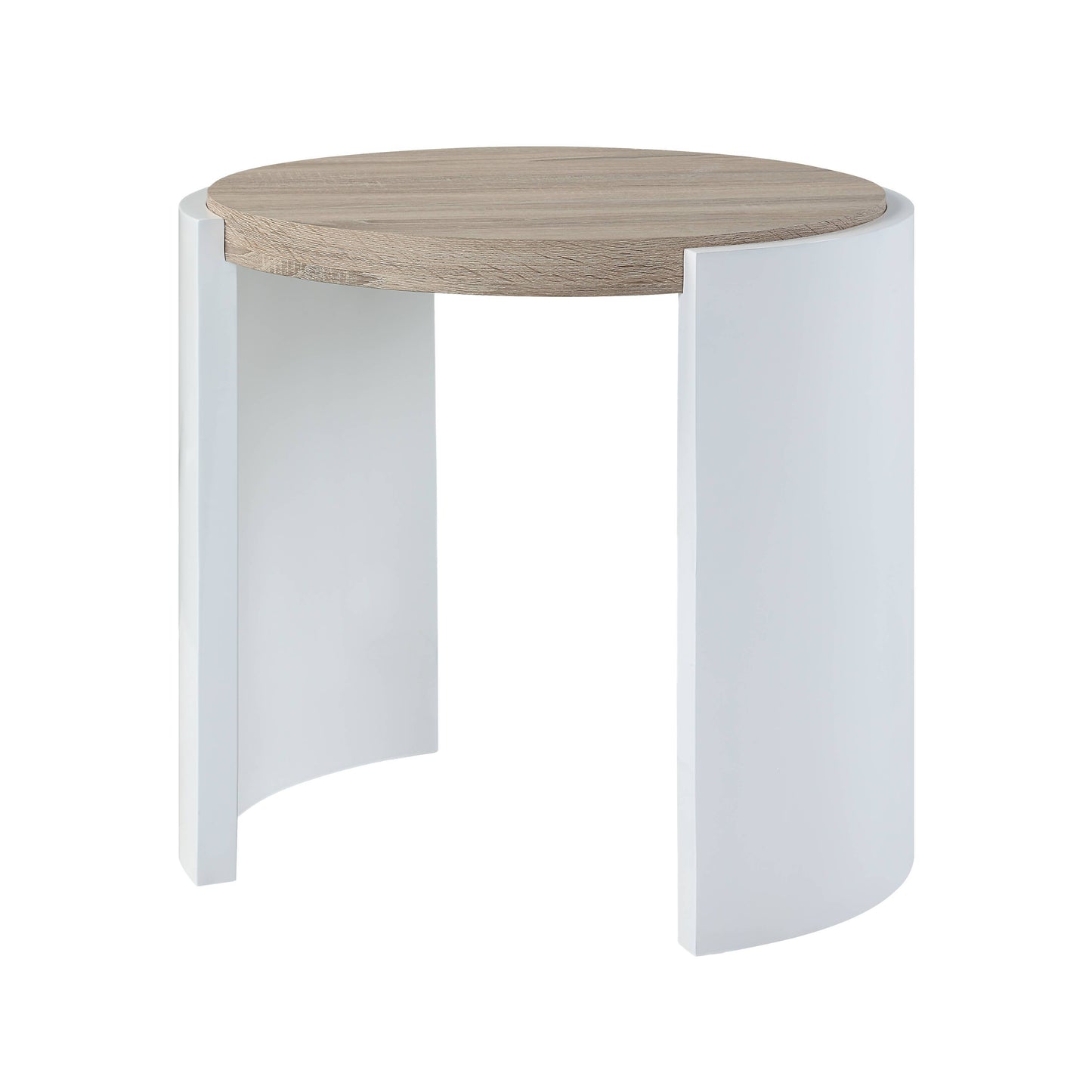 Zoma - High Gloss End Table - Oak / White