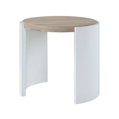 Zoma - High Gloss End Table - Oak / White