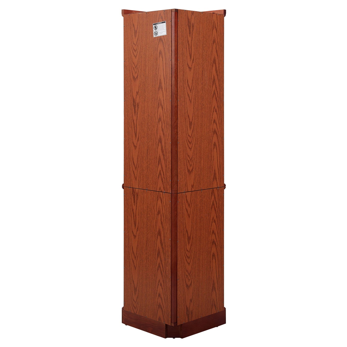 6 Shelf Lighted Corner Curio Cabinet With Adjustable Tempered Glass Shelves And Mirror Back (E26 Light Bulb Not Included) - Cherry