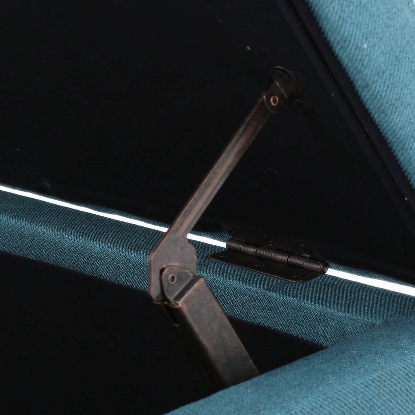 Storage Ottoman Bench With Polyester Upholstery And Wood Frame - Teal