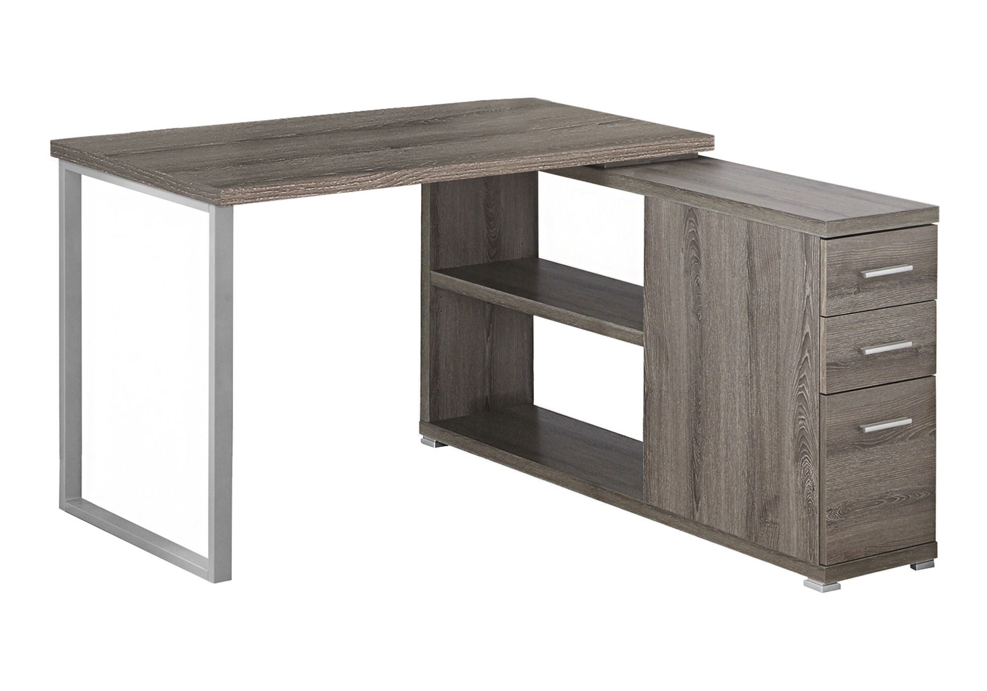 Computer Desk, Home Office, Corner, Left, Right Set - Up, Storage Drawers, L Shape, Laptop, Contemporary & Modern - Taupe