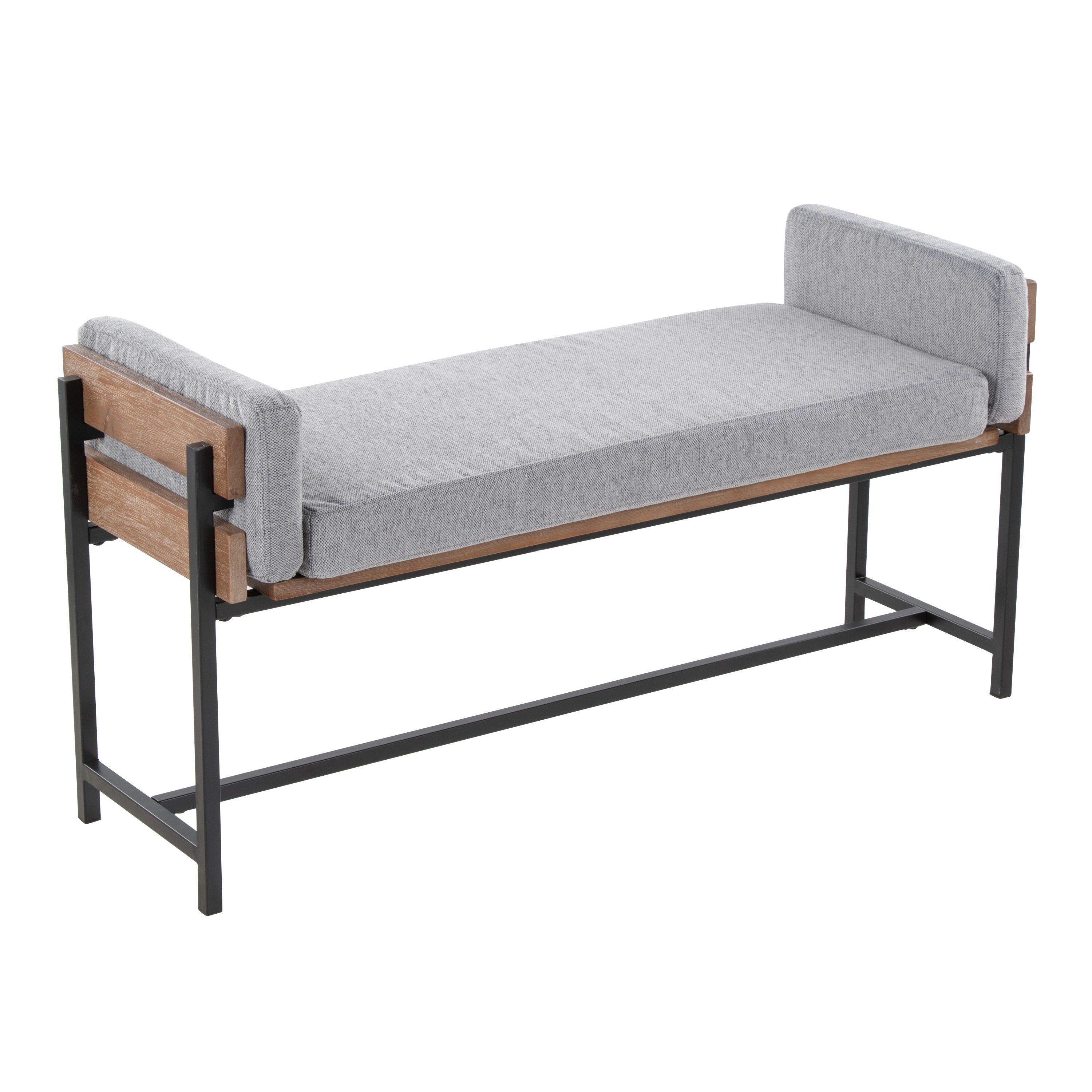 Kari - Farmhouse Bench - Black / Brown / Light Gray