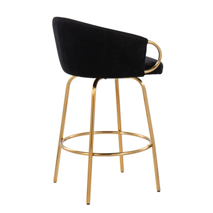 Claire - Contemporary / Glam Counter Stool (Set of 2) - Gold / Black