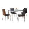 Fuji Mason - Swivel Contemporary Dining Set Dining Set, Glass, 5 Piece - Black