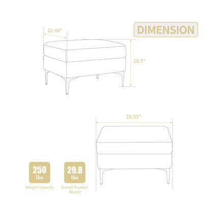Modular Sectional Sofa Square Ottoman Module, Storage Ottoman Footrest - Beige