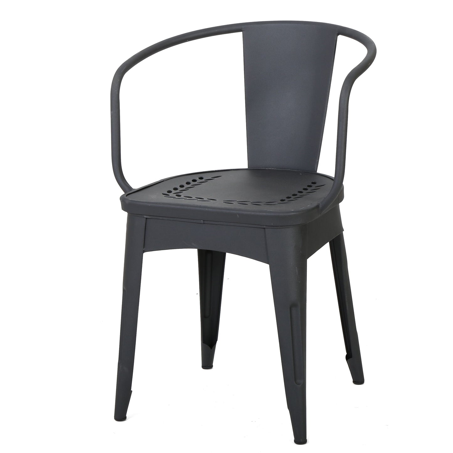 Ambrosia - 3 Piece Bistro Set With Leaf Motifs Top And Seat - Black