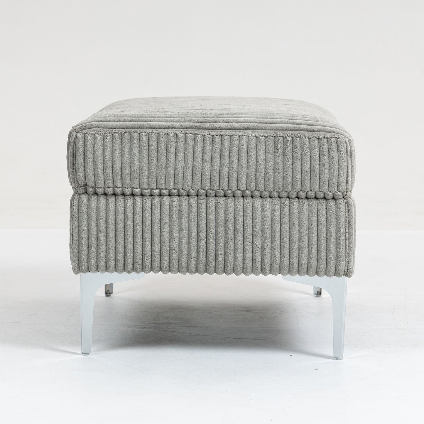 Modular Sectional Sofa Square Ottoman Module, Storage Ottoman Footrest - Gray