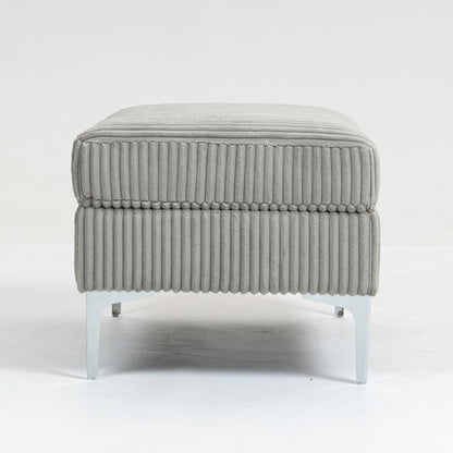 Modular Sectional Sofa Square Ottoman Module, Storage Ottoman Footrest - Gray