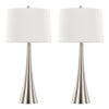 Diana - Contemporary Table Lamp (Set of 2) - Nickel / White