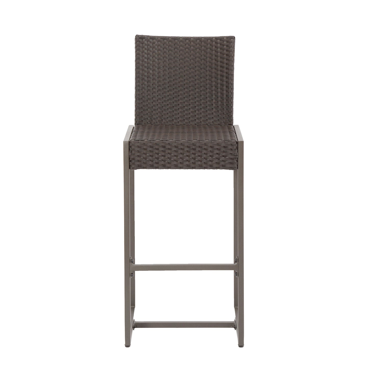 Outdoor Barstool With Hand Crafted Details (Set of 2) - Dark Brown