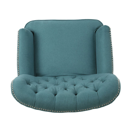 Electric Recliner Chair With Elegant Copper Accents And Soft Upholstery - Teal