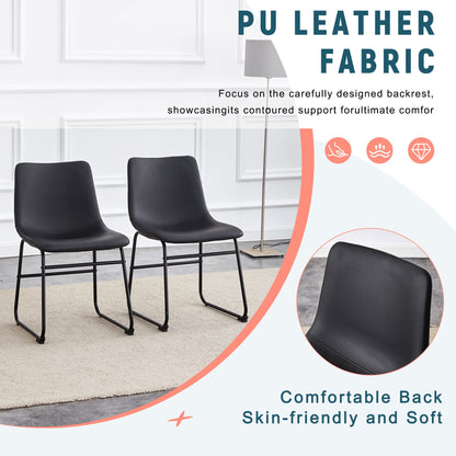 (Set of 4) Classic Chairs, A Stylish Seat Suitable For Modern Minimalist And Industrial Style Environments - Black