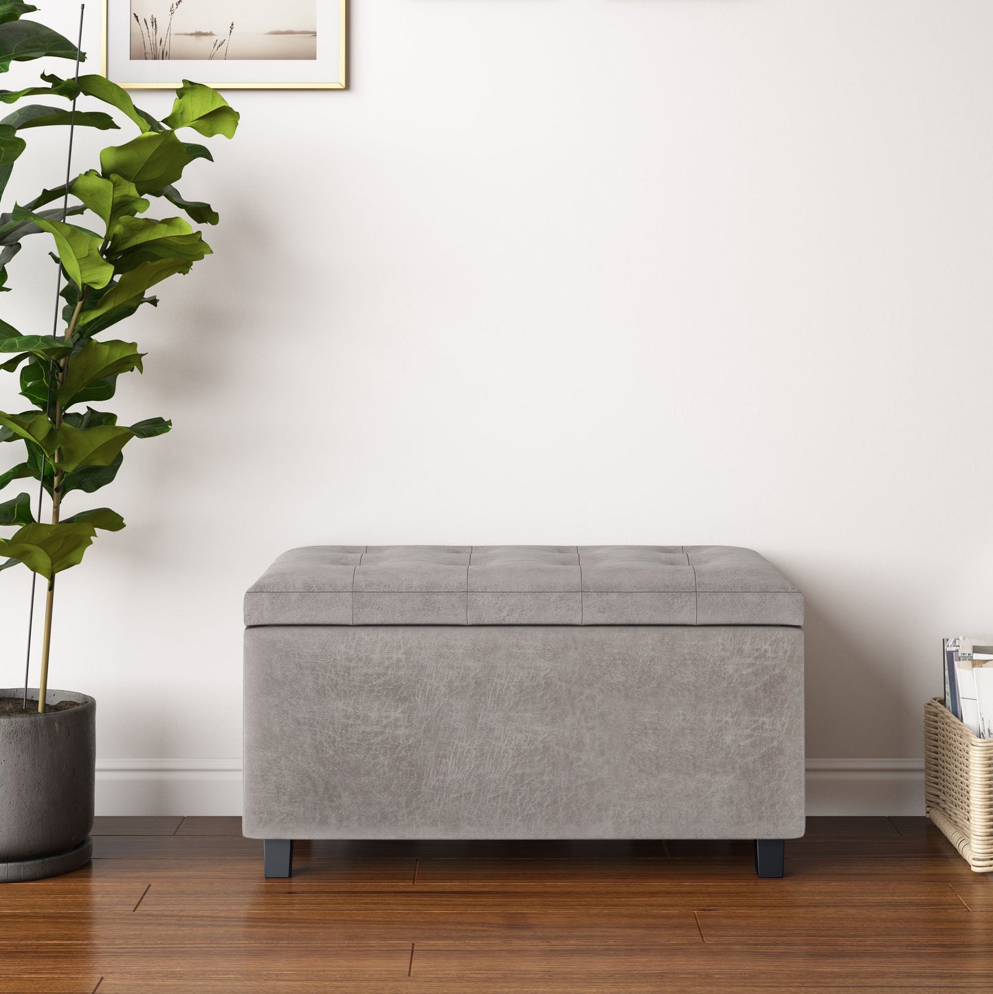 Cosmopolitan - Storage Ottoman - Distressed Gray Taupe