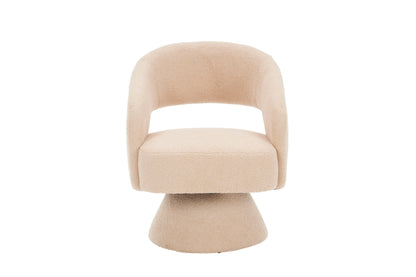 Swivel Accent Chair Armchair, Round Barrel Chair For Living Room Bedroom - Cream