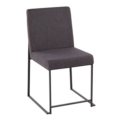 Fuji - Contemporary High Back Dining Chair (Set of 2) - Black / Charcoal