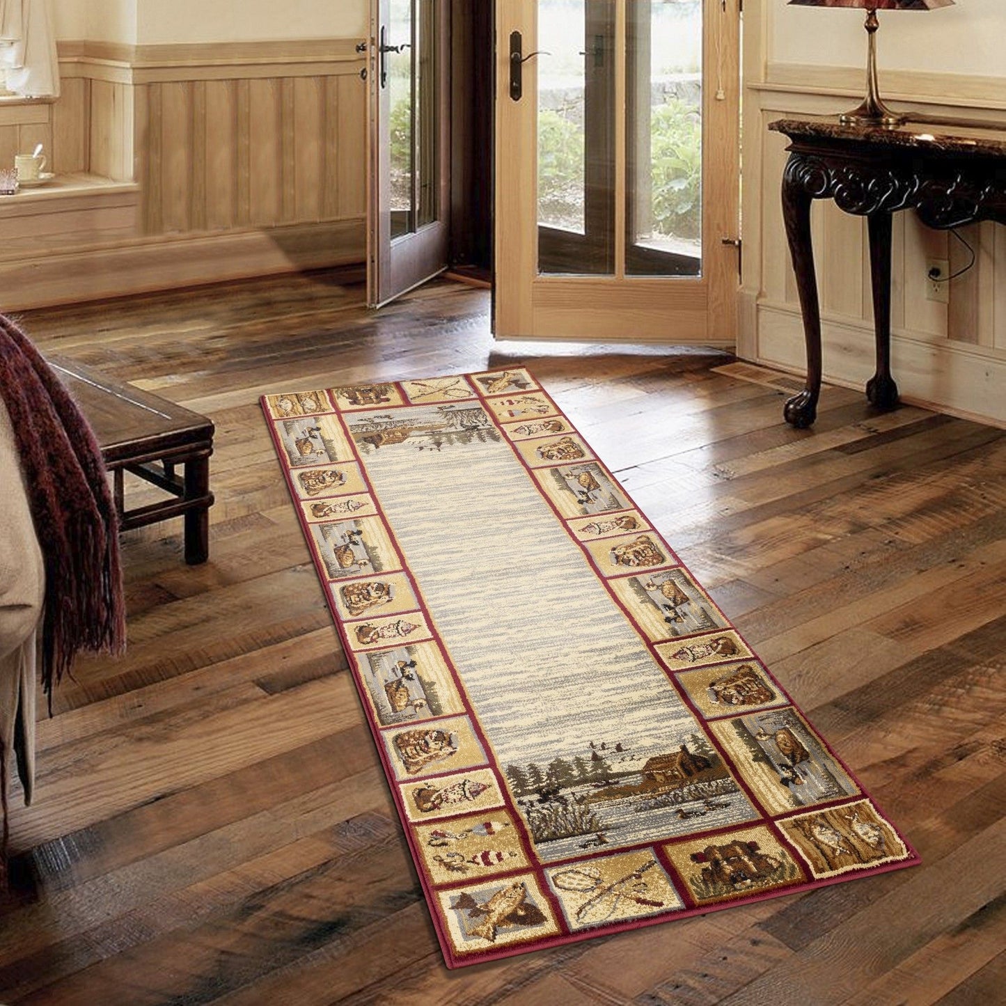 Nature's Nest - 7'10" X 10'3" Polyester Lodge Area Rug - Multi