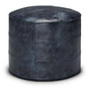 Connor - Round Pouf - Distressed Navy Blue