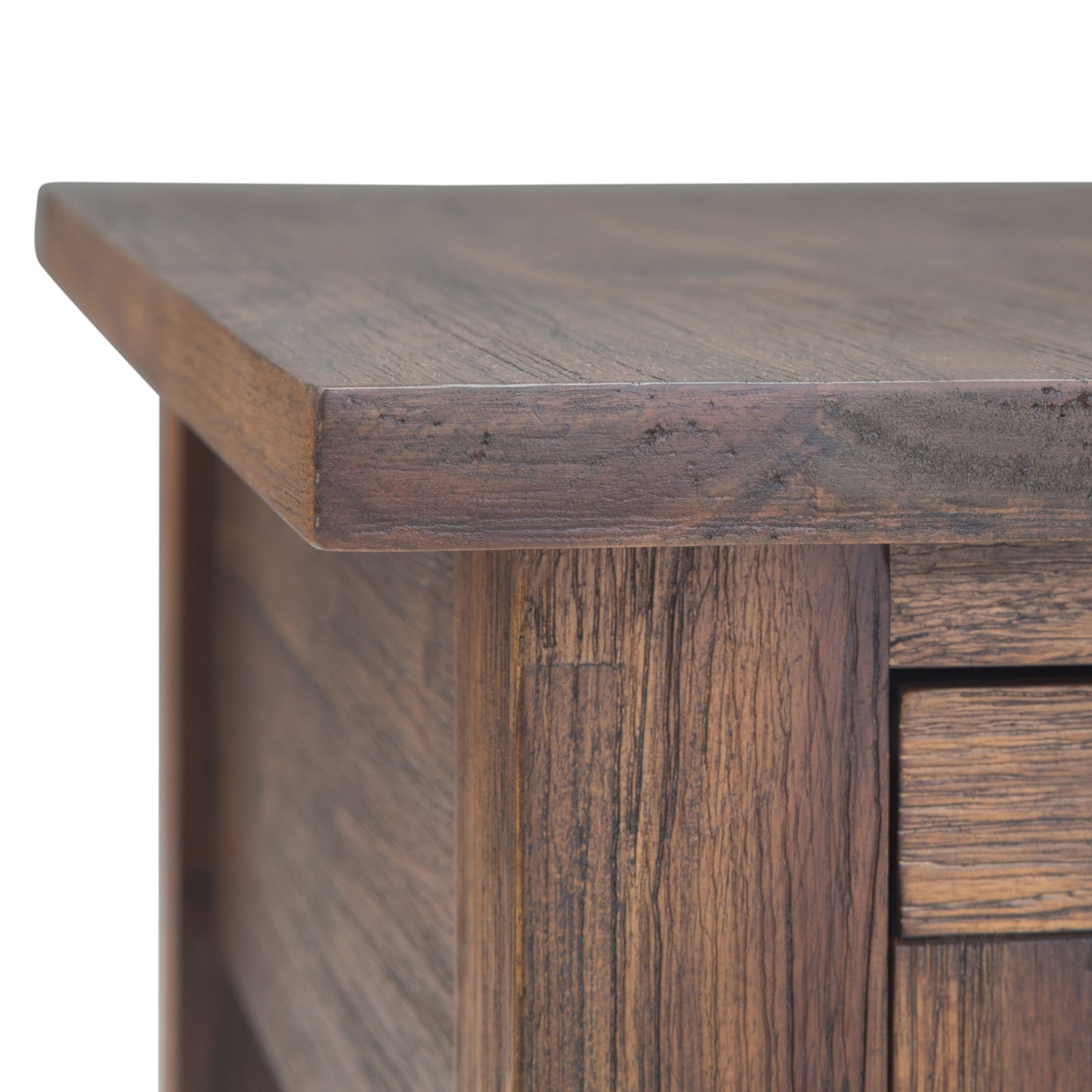 Monroe - Narrow Side Table - Distressed Charcoal Brown