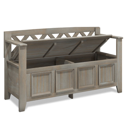 Amherst - Entryway Storage Bench - Distressed Gray