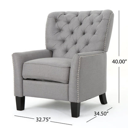 Modern Push Back Recliner - Light Gray