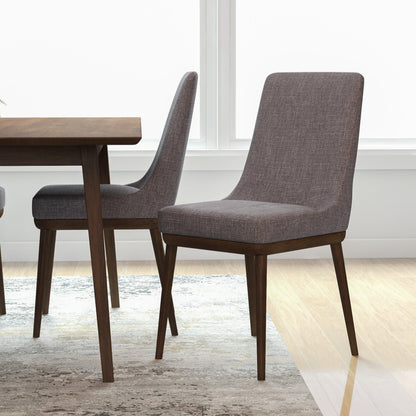 Kate - Mid-Century Modern Dining Chair (Set of 2) - Fabric - Gray