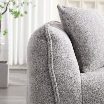Soft Beanbag Chair With High Resilience Foam Core For Two People - Gray