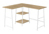 Computer Desk, Home Office, Corner, Storage Shelves, L-Shape, Work, Laptop, Contemporary, Modern - Natural