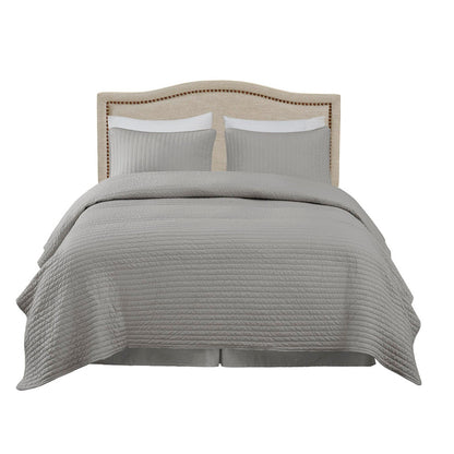 King Size Upholstered Panel Headboard With Copper Nailheads And Adjustable Metal Legs - Natural