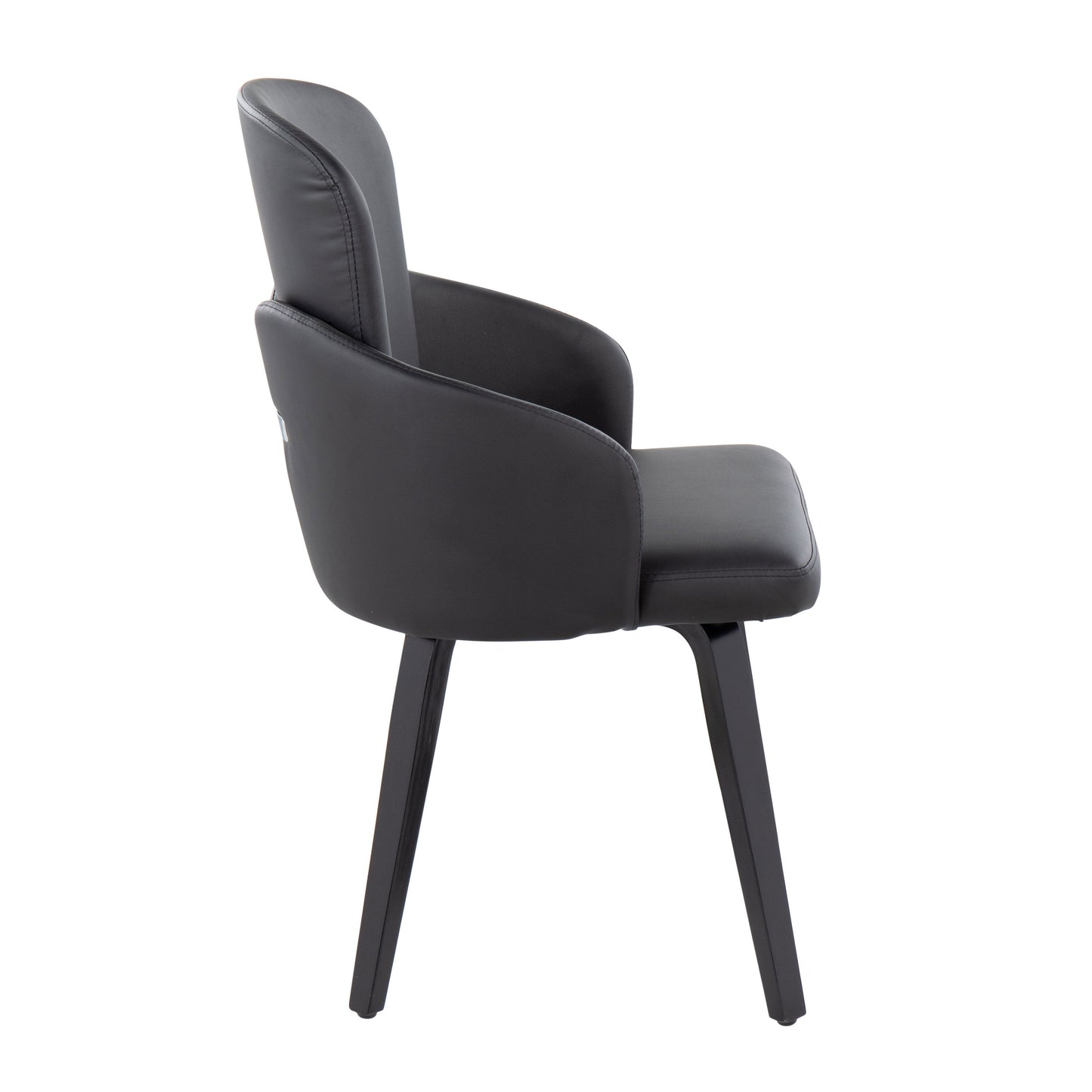 Dahlia - Contemporary Dining Chair (Set of 2) - Black - Faux Leather