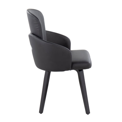 Dahlia - Contemporary Dining Chair (Set of 2) - Black - Faux Leather
