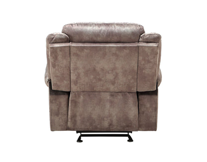 Zubaida - Two Tone Velvet 3 Piece Recliner Living Room Set - Chocolate