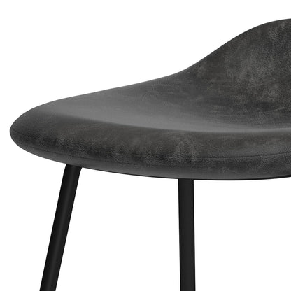 Dafney - Bar Stool (Set of 2) - Distressed Charcoal Gray