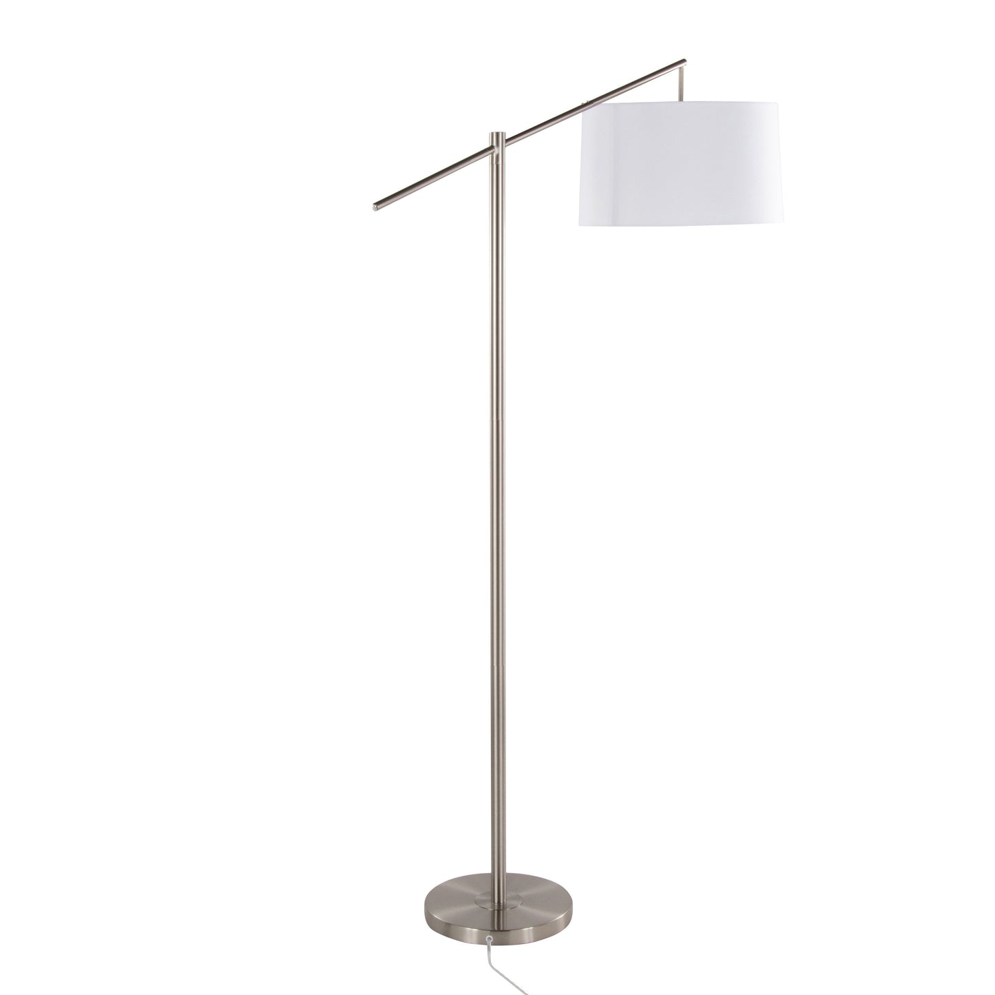 Casper - Contemporary Floor Lamp - Nickel / Off White