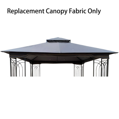 Patio Double Roof Gazebo Replacement Canopy Top Fabric - Gray