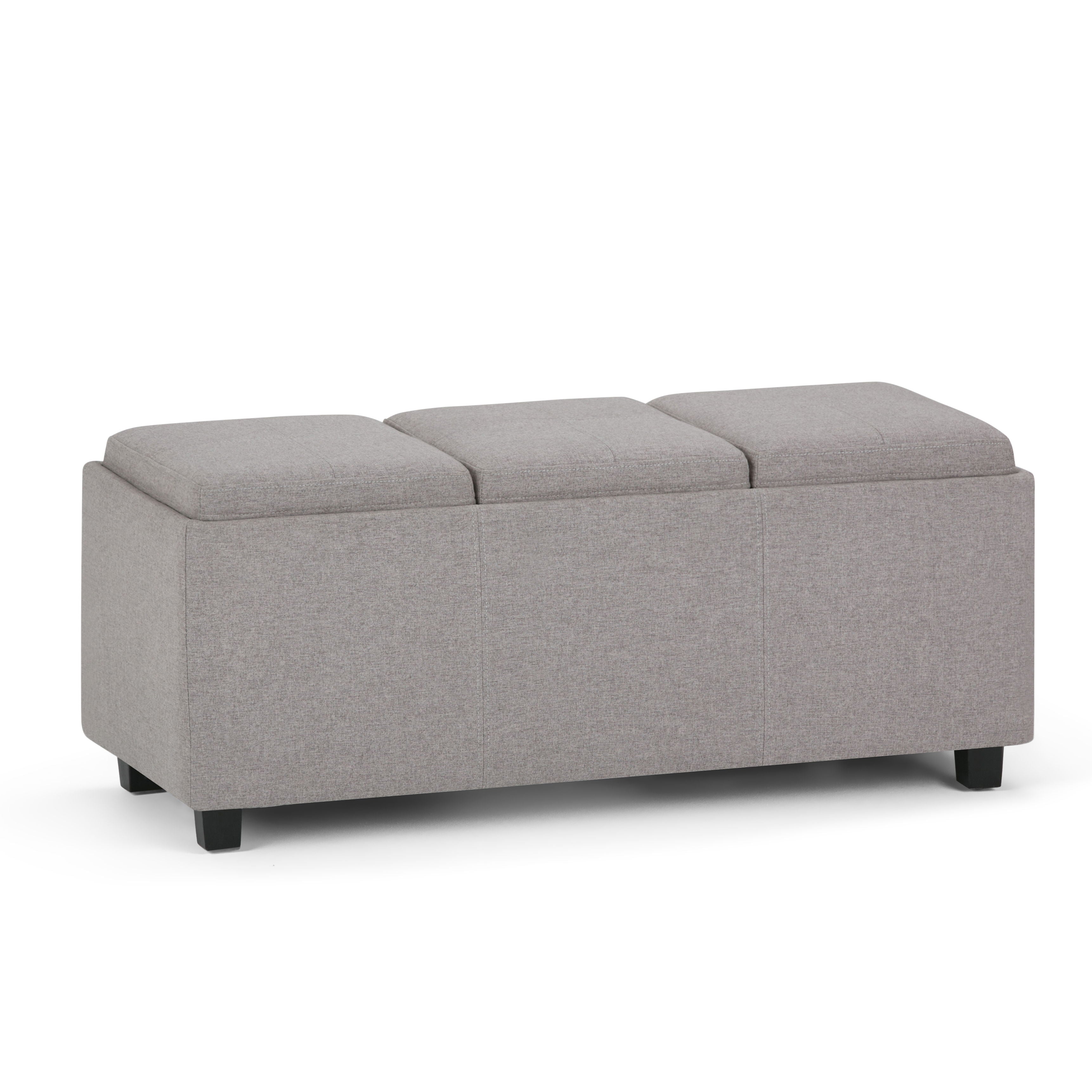 Avalon - Storage Ottoman - Cloud Gray