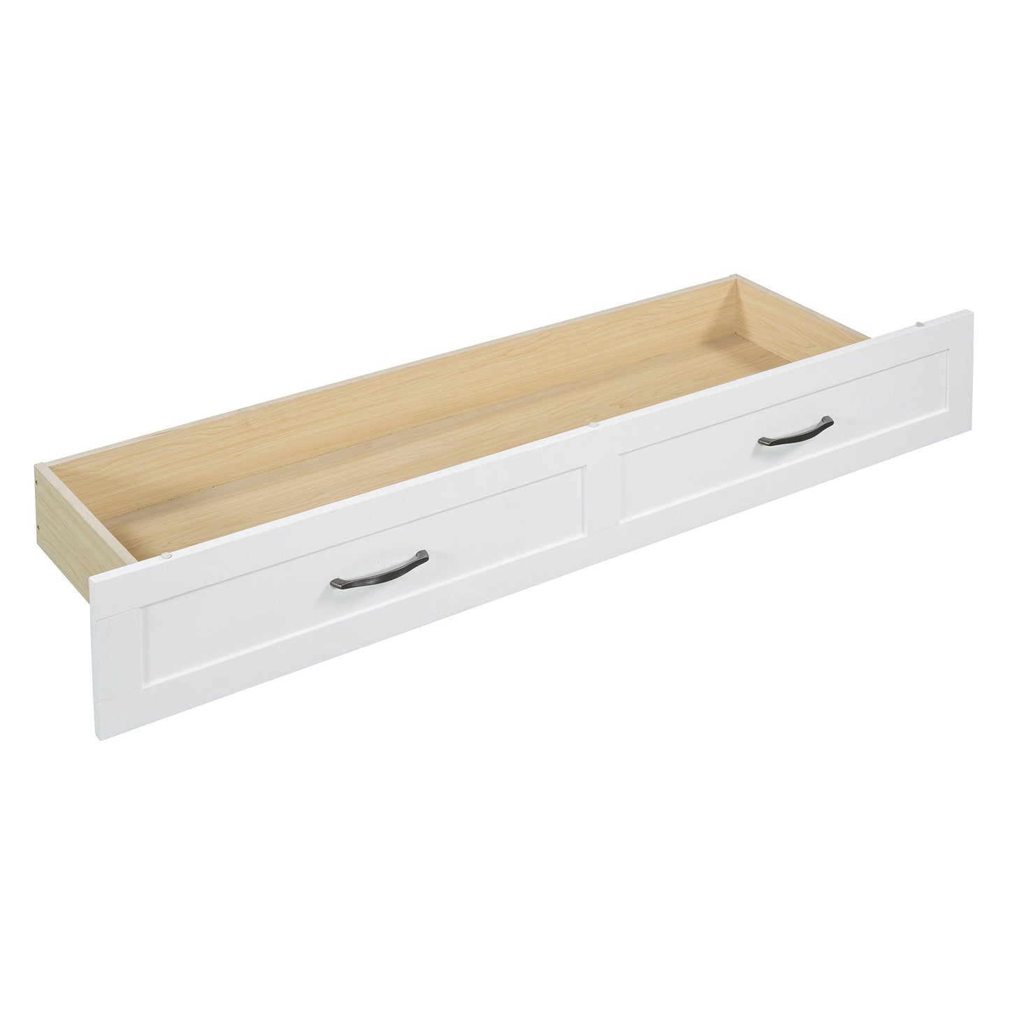 Queen Size Murphy Bed With Large Drawers - White