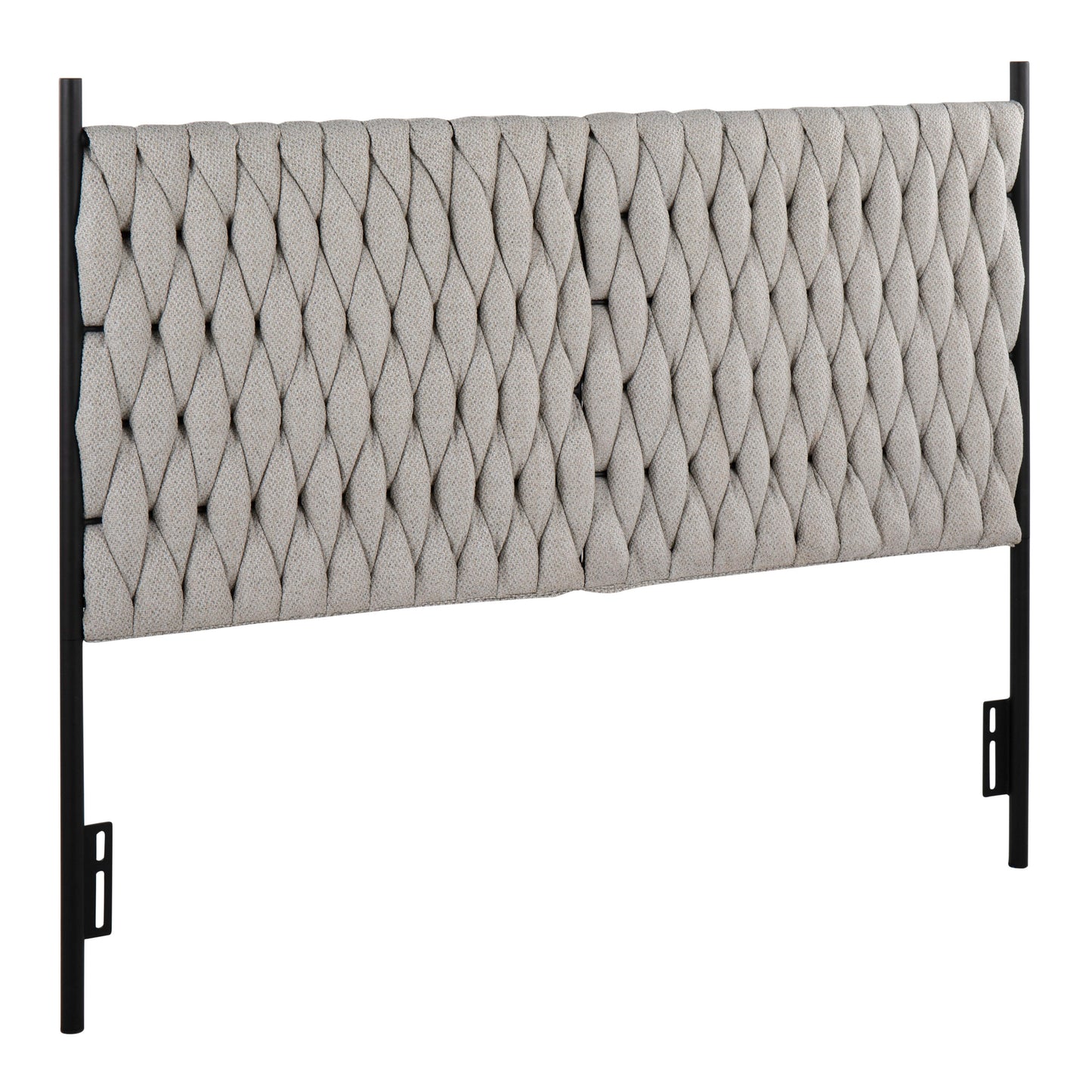 Braided Matisse - Queen Size Headboard - Black / Cream