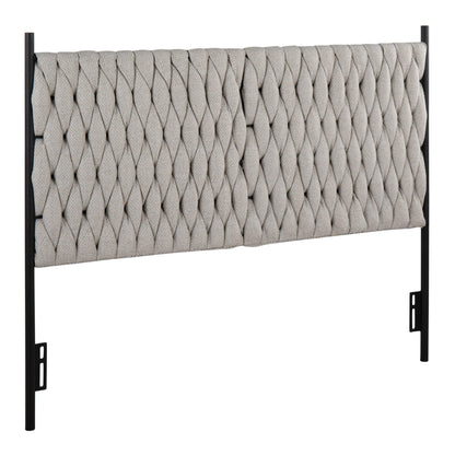 Braided Matisse - Queen Size Headboard - Black / Cream