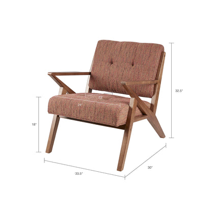 Lounge Chair With Tufted Upholstery Frame - Orange